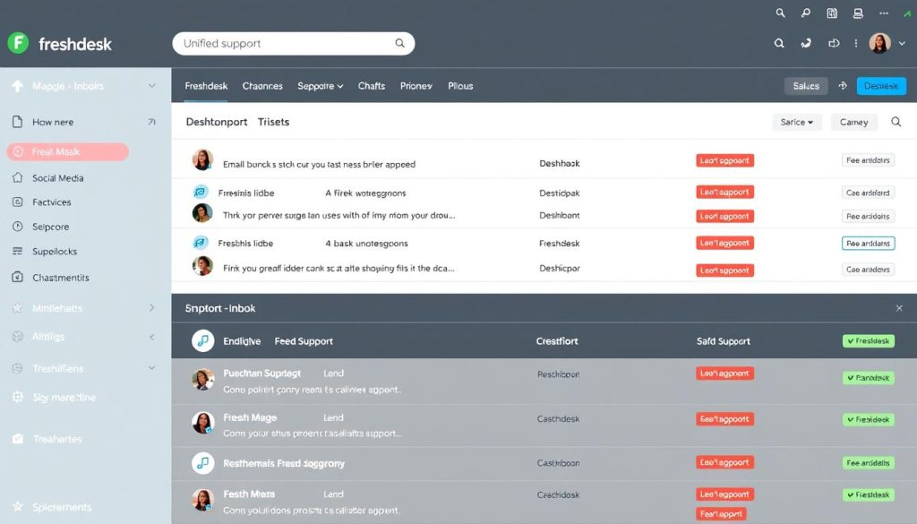 Freshdesk multichannel support dashboard showing tickets from various channels Freshdesk multichannel support dashboard showing tickets from various channels