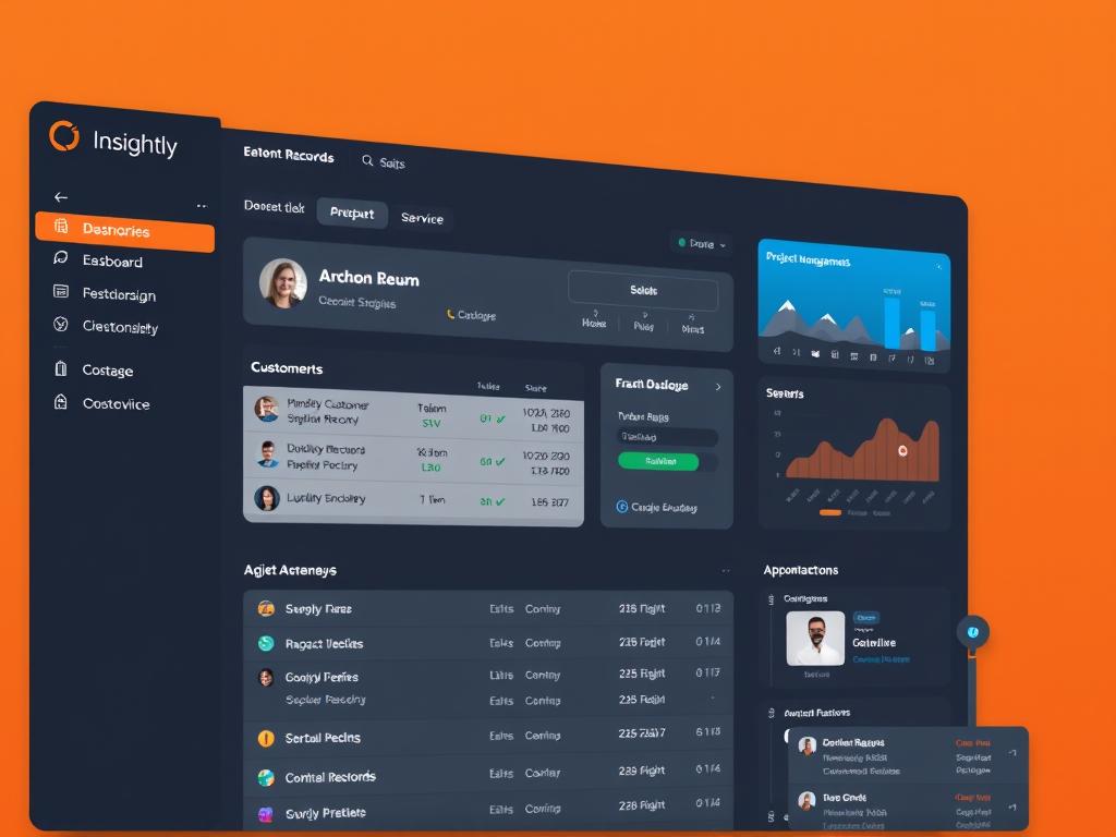 Insightly's interface showing more complex but feature-rich design