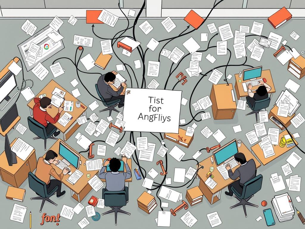 Disorganized workflow with multiple people working inefficiently