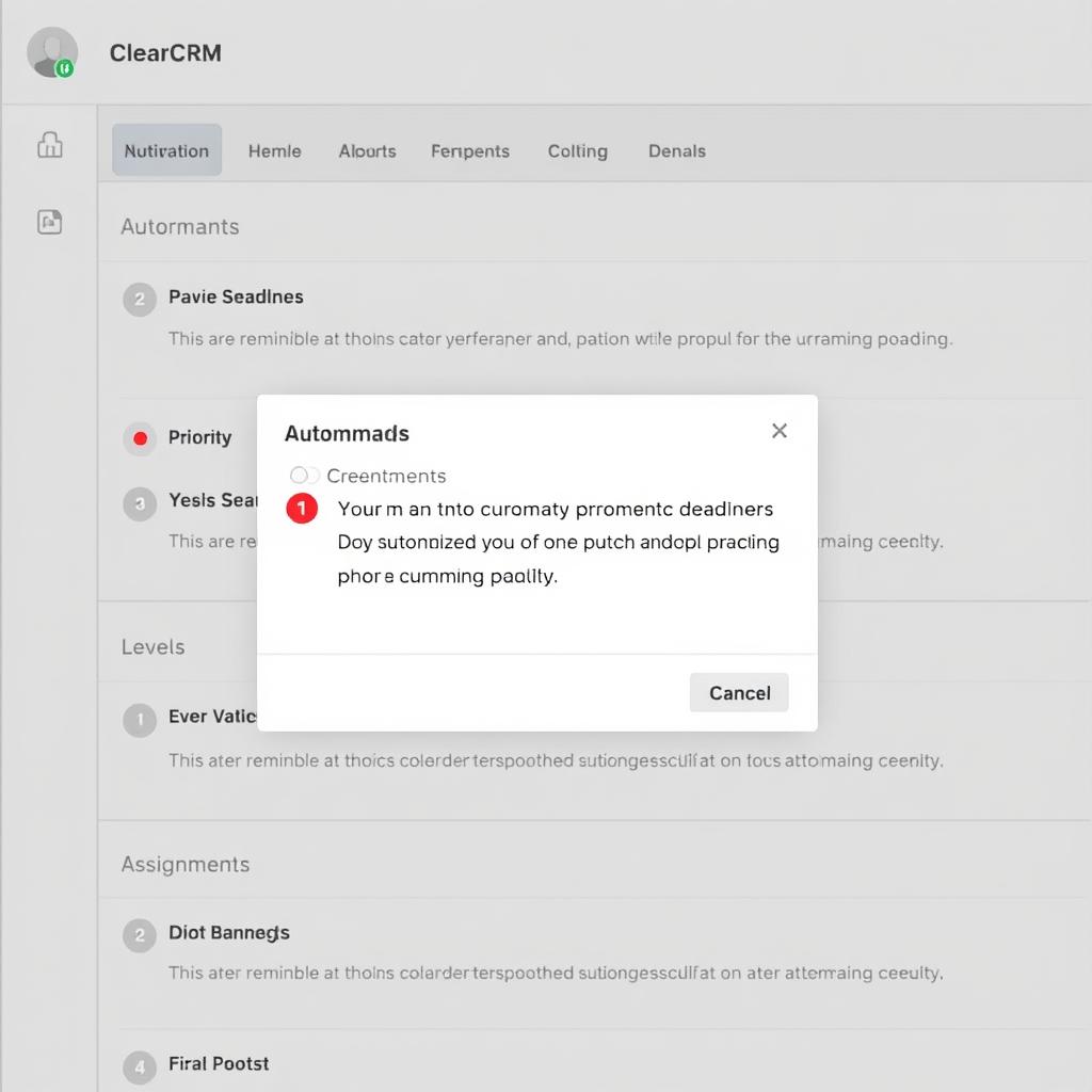 Automated deadline reminders in ClearCRM record keeping software