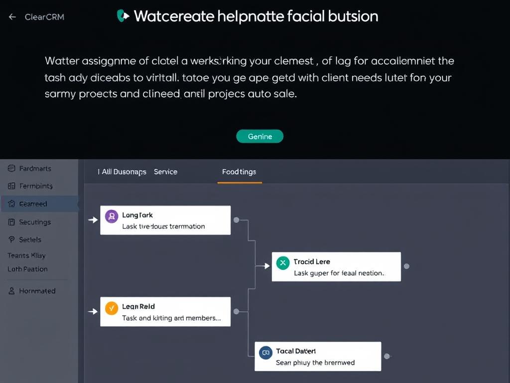 Automated workflow in ClearCRM showing task assignments