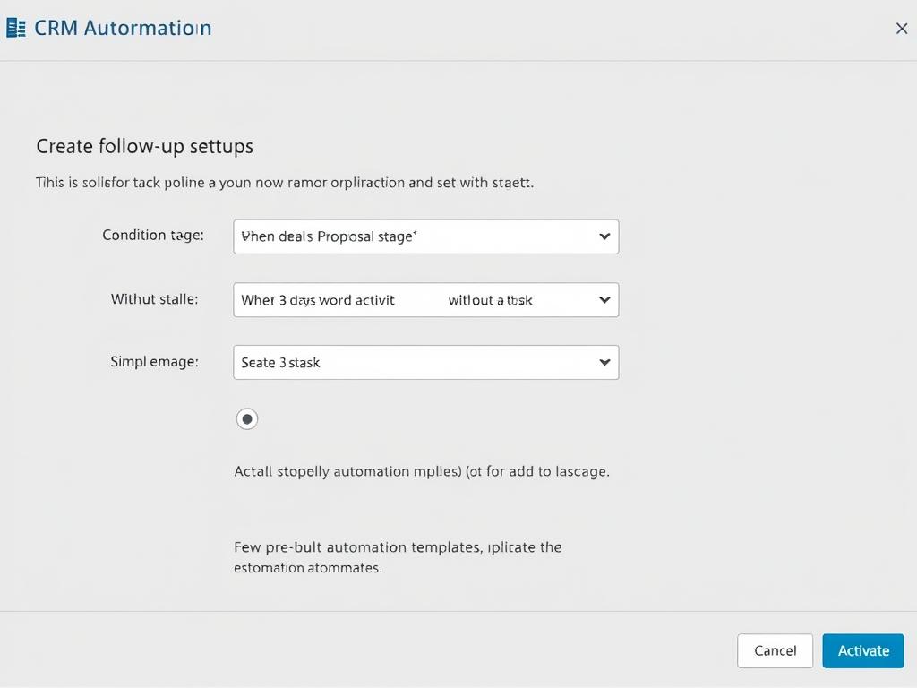 Automation setup screen showing follow-up rules and reminders