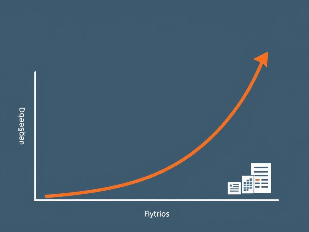 Business growth chart showing limitations due to manual processes