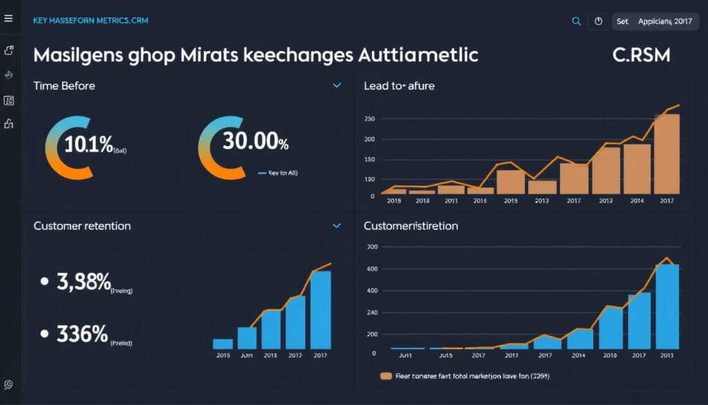 Business metrics dashboard showing improvements after implementing Marketing Automation CRM Business metrics dashboard showing improvements after implementing Marketing Automation CRM