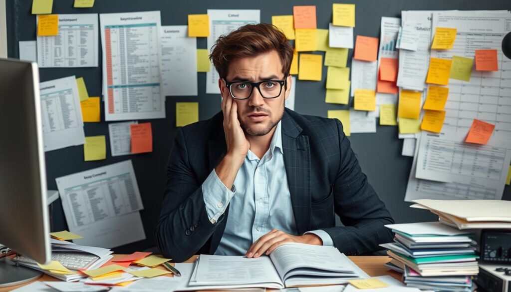 Business owner frustrated with disorganized sales process before implementing Sales Funnel CRM