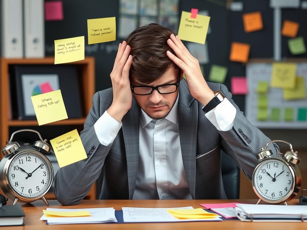 Business owner struggling with manual follow-up processes