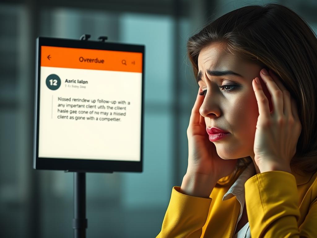Business person looking at a missed opportunity notification on calendar