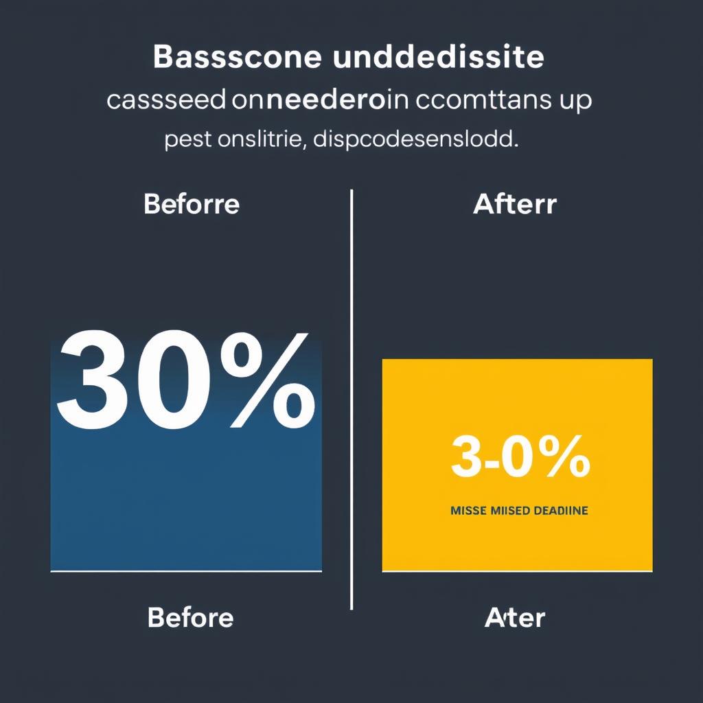 Chart showing 30% reduction in missed deadlines