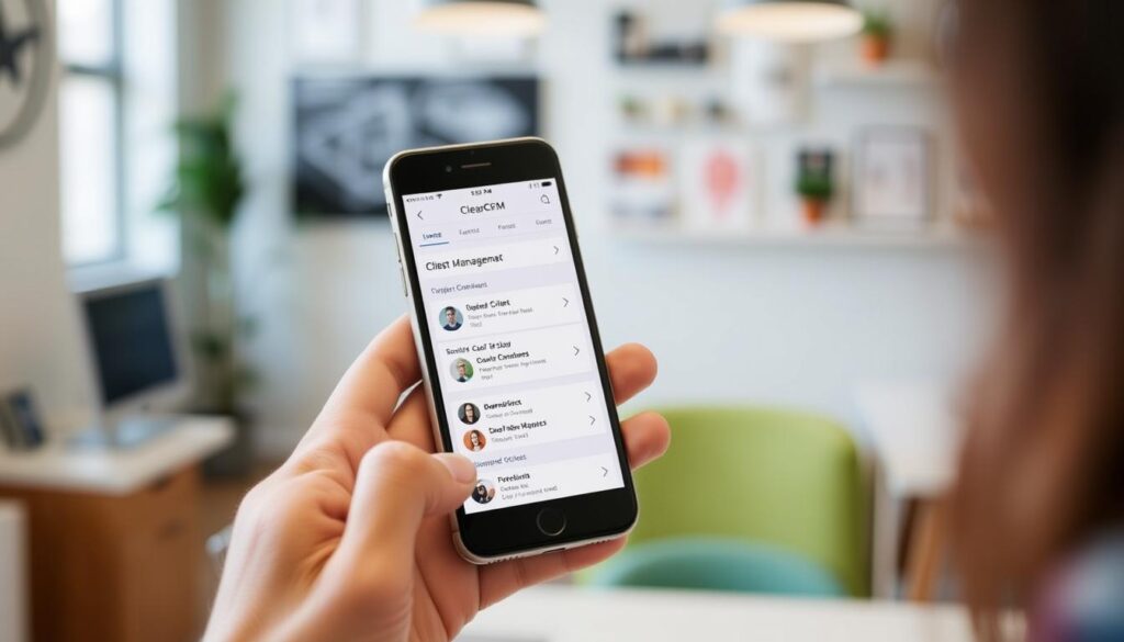 ClearCRM account management software mobile app interface