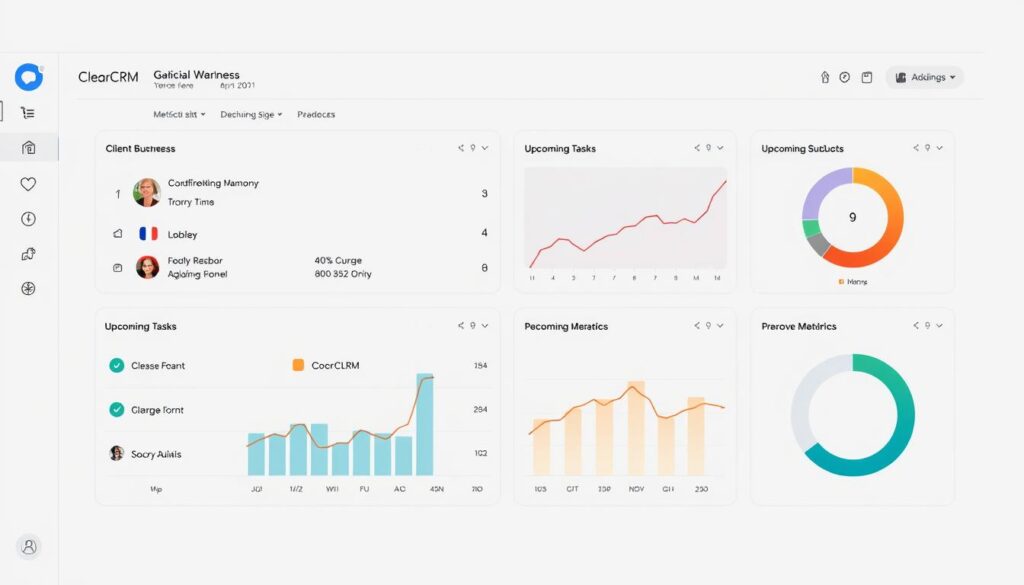 ClearCRM dashboard showing centralized account management interface ClearCRM dashboard showing centralized account management interface