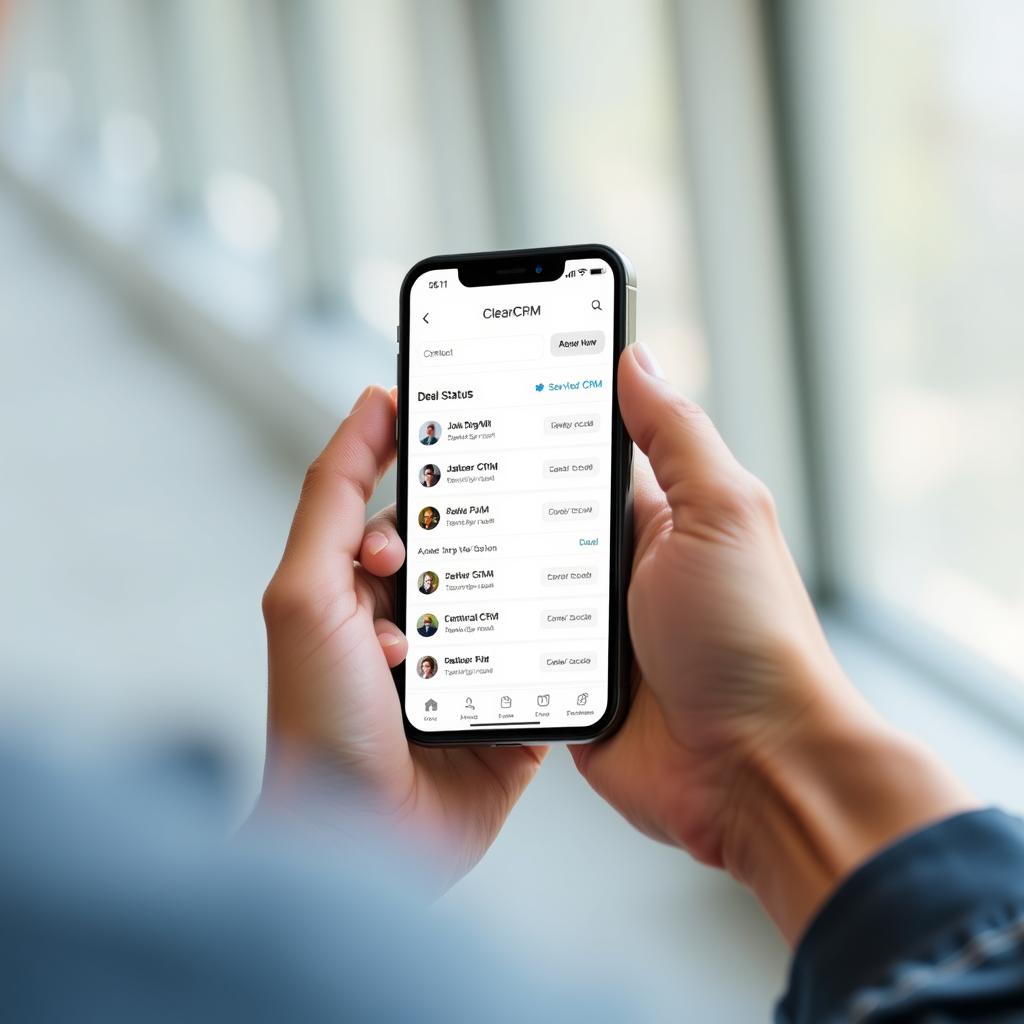 ClearCRM mobile app showing sales on the go