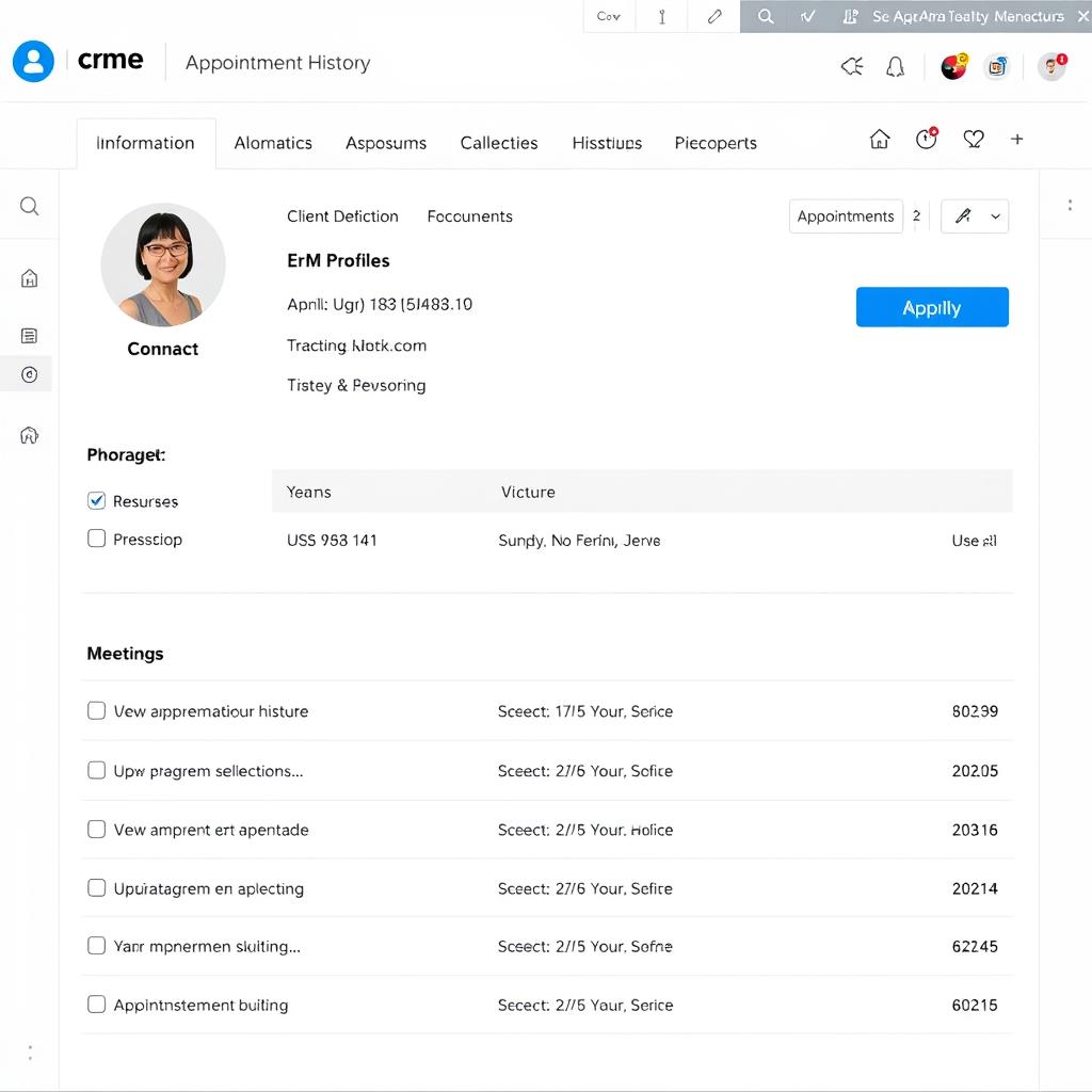 Client profile view in ClearCRM Appointments CRM