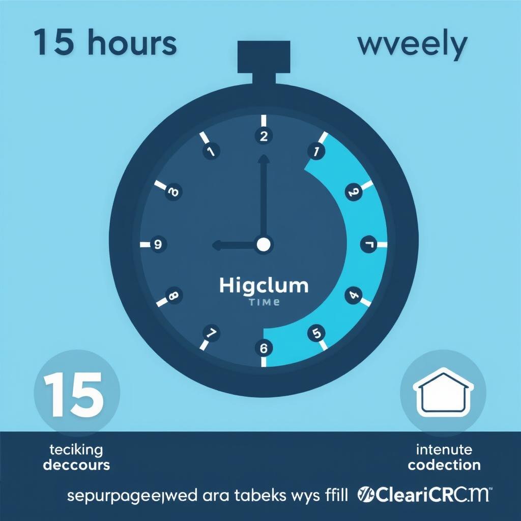 Clock showing 15 hours saved weekly
