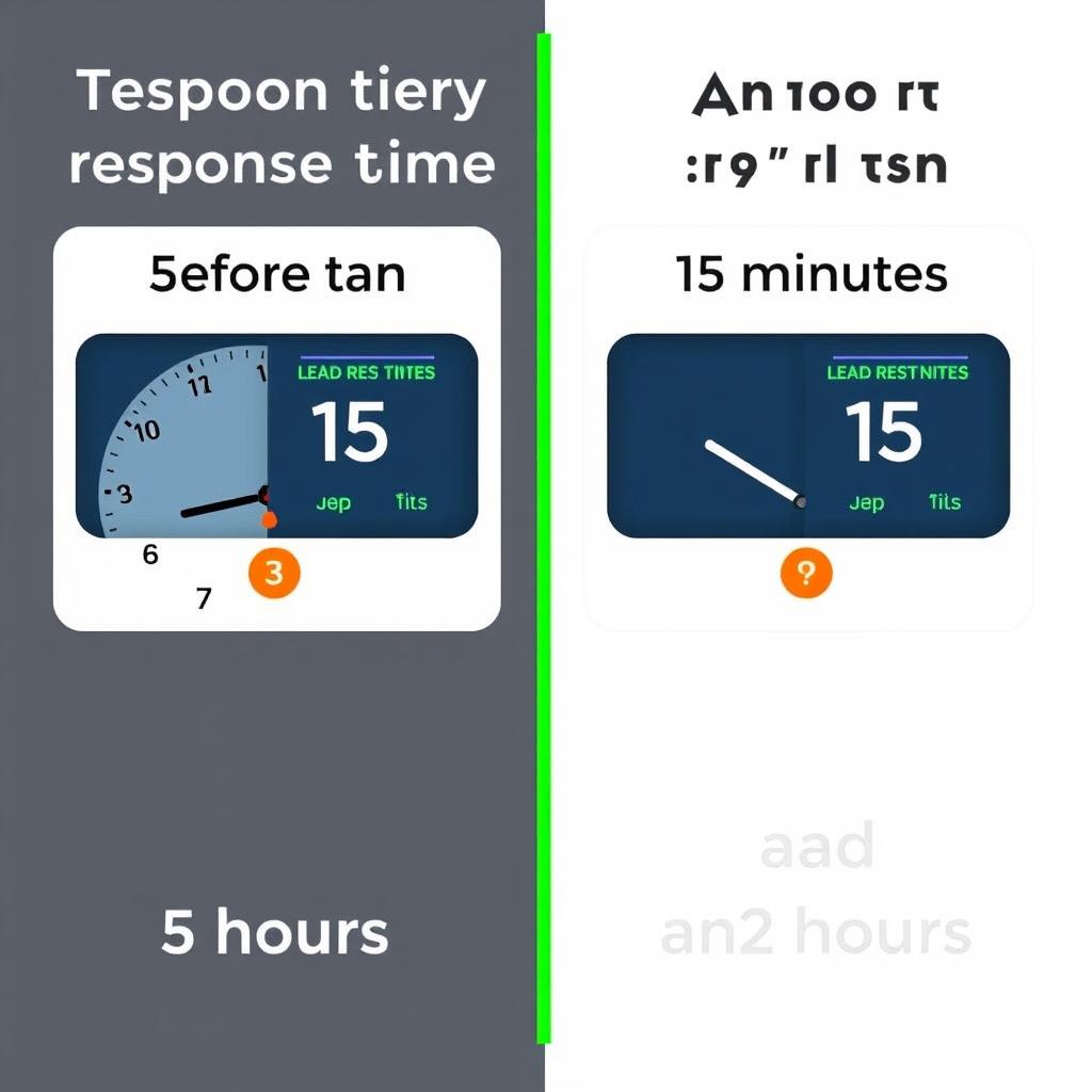 Clock showing reduced response time