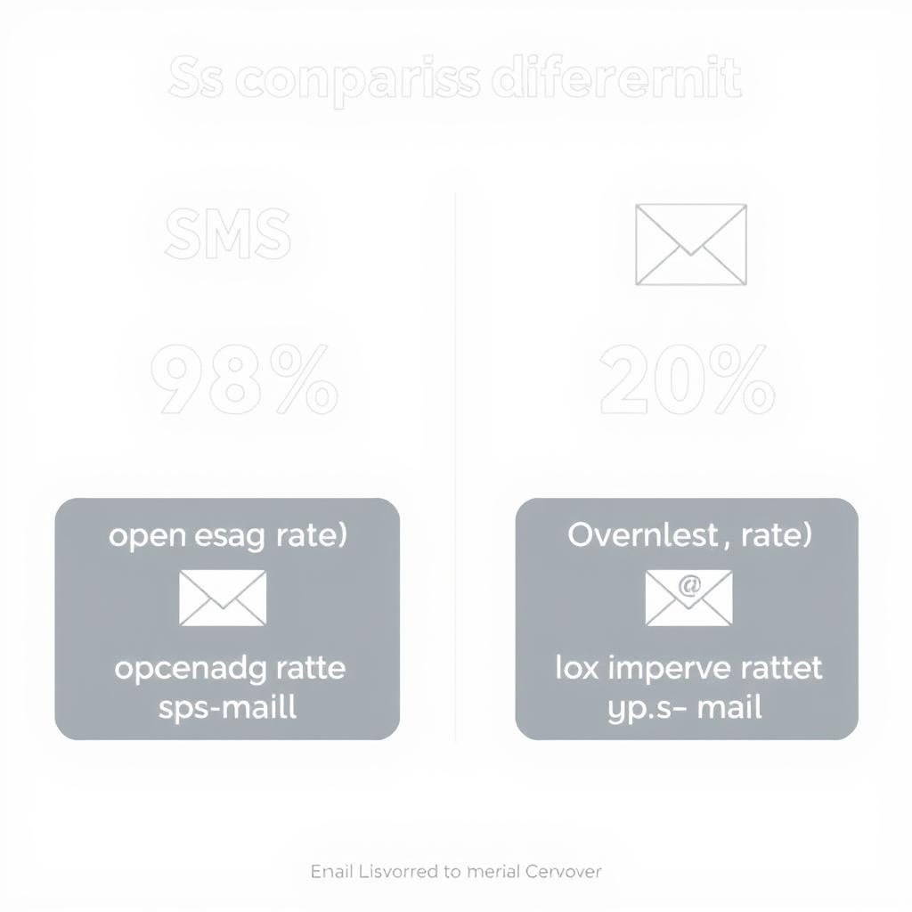 Comparison chart of SMS vs email response rates showing SMS Marketing Software advantage