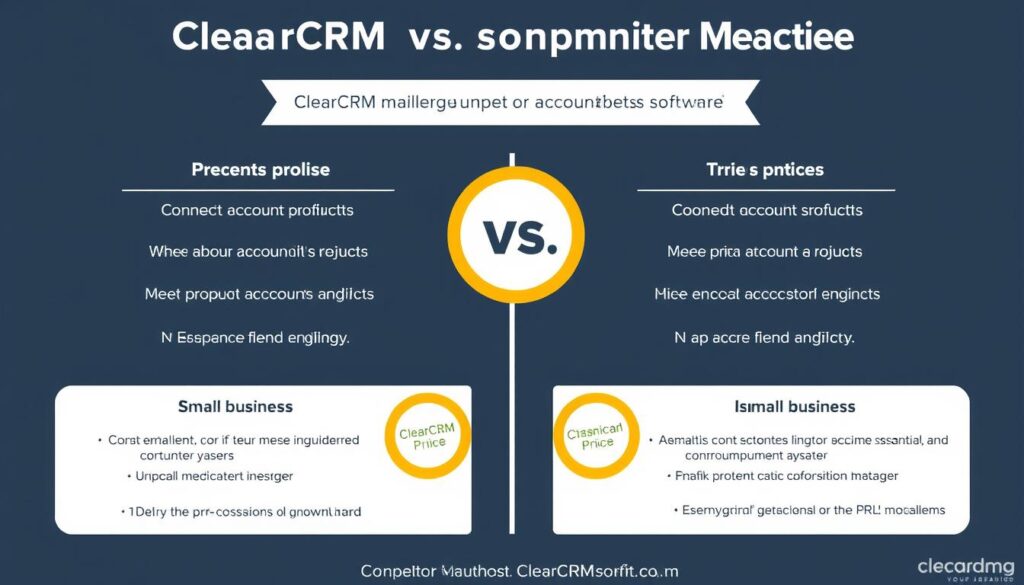 Comparison of ClearCRM with competitor account management software Comparison of ClearCRM with competitor account management software