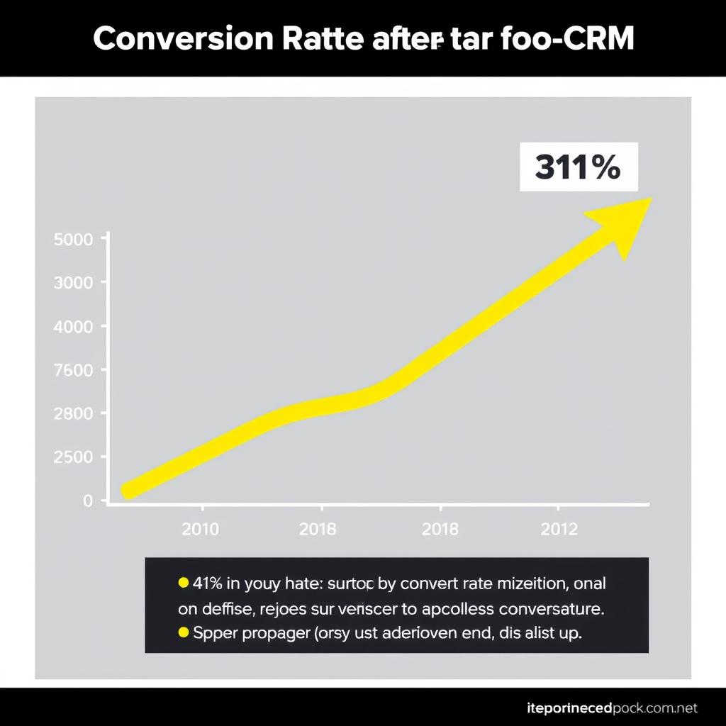 Conversion rate improvement chart after implementing Sales Funnel CRM