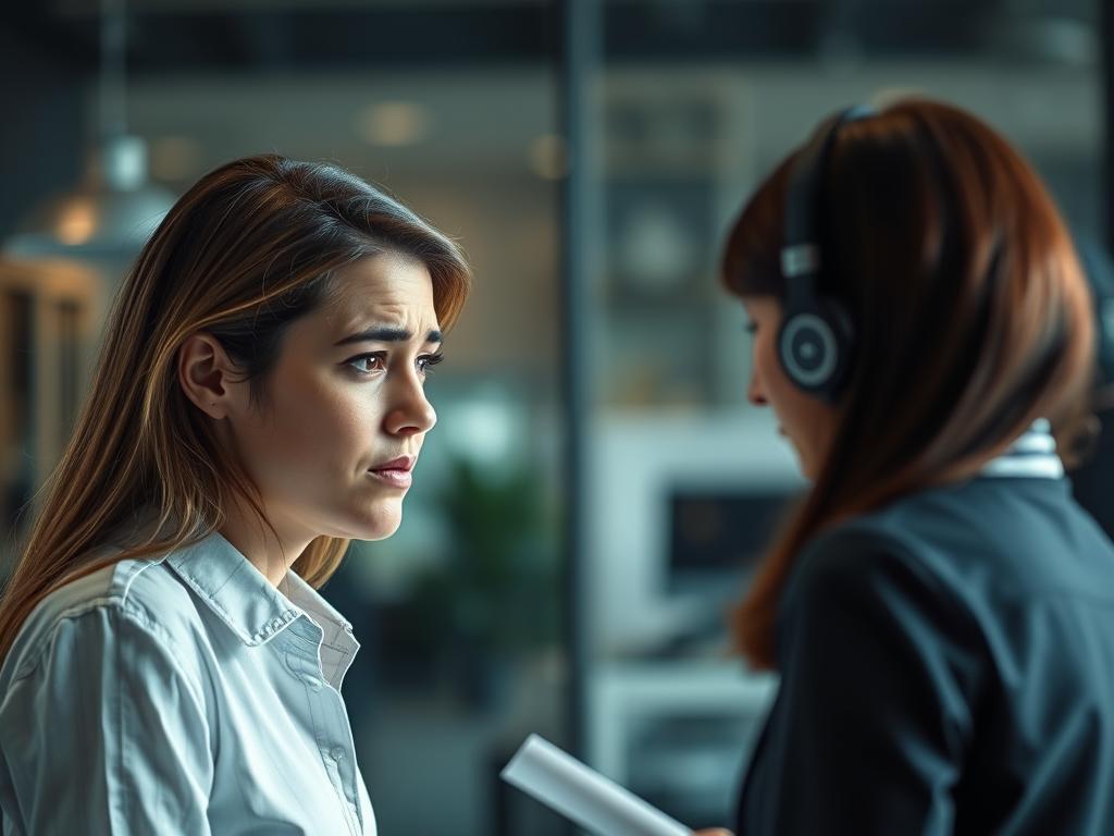 Customer looking frustrated during a business interaction