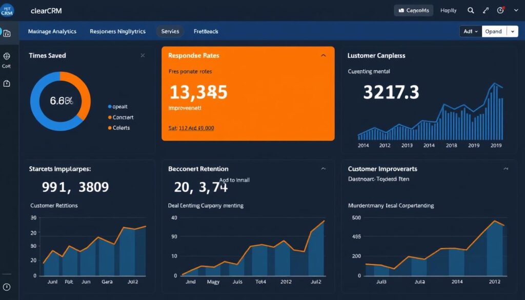 Dashboard showing Small Business CRM performance metrics