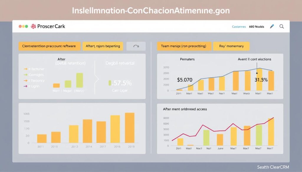 Dashboard showing improved metrics after implementing account management software Dashboard showing improved metrics after implementing account management software