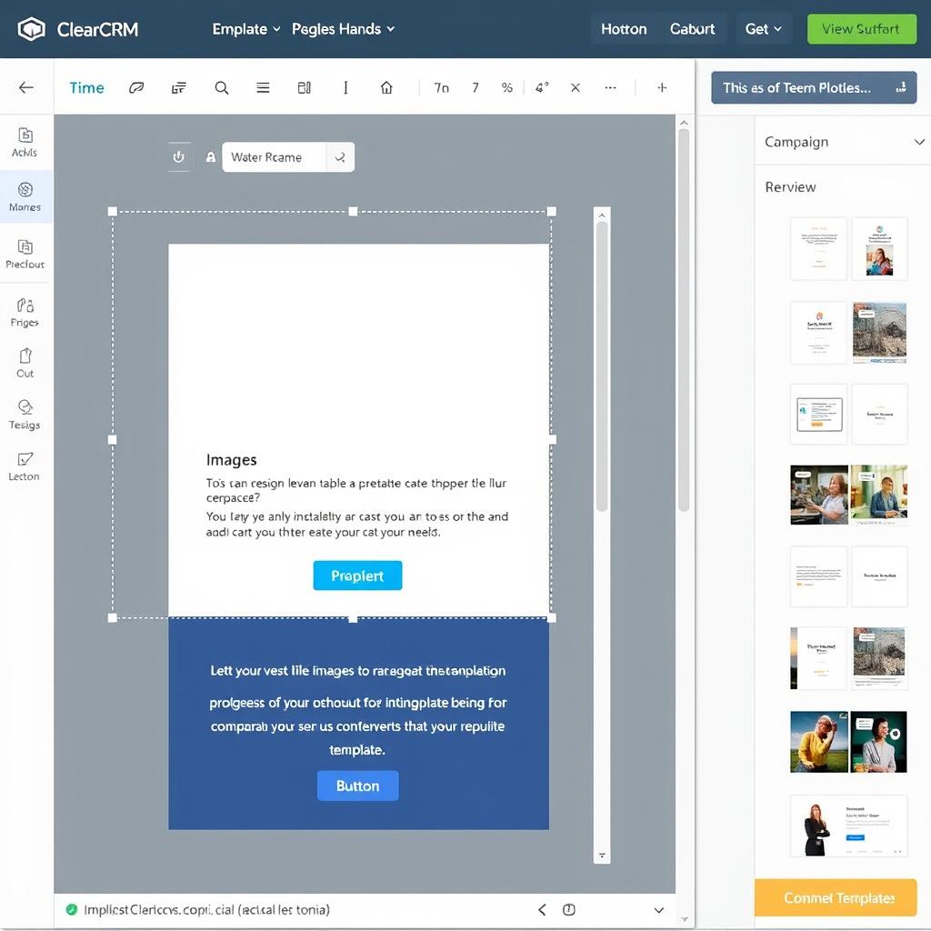 Email campaign builder with drag-and-drop interface in ClearCRM Email campaign builder with drag-and-drop interface in ClearCRM