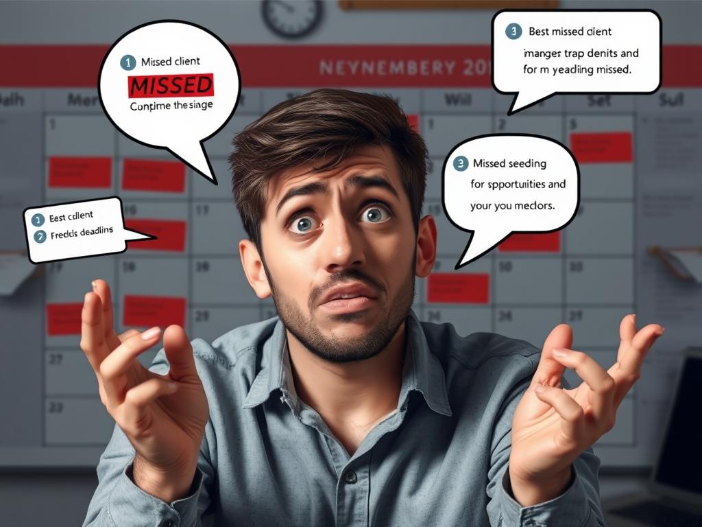 Freelancer missing deadlines without proper CRM system