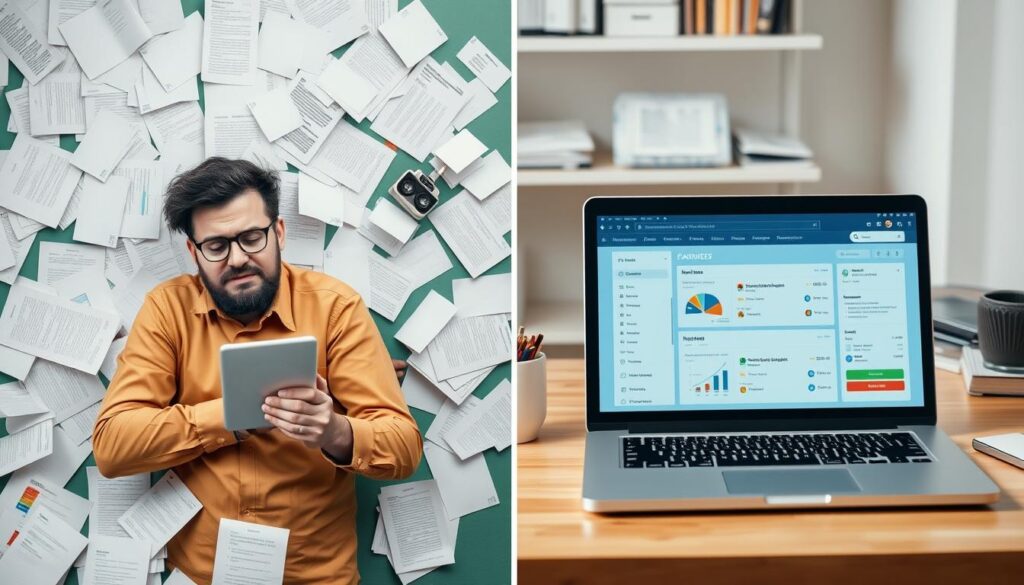 Freelancer struggling with disorganized workflow before using a Freelancer CRM