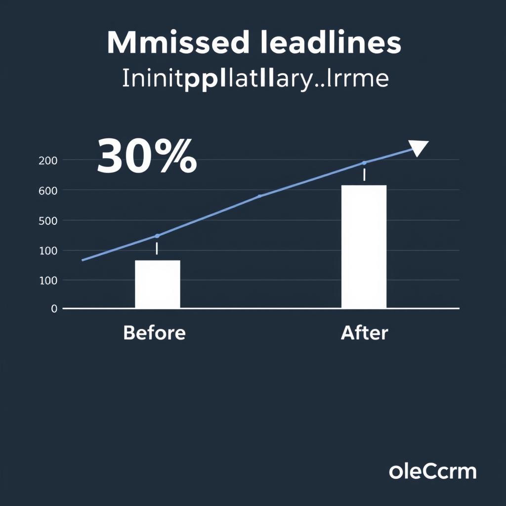 Graph showing 30% reduction in missed deadlines