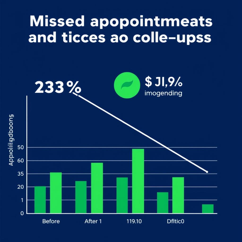 Graph showing reduction in missed appointments and follow-ups Graph showing reduction in missed appointments and follow-ups