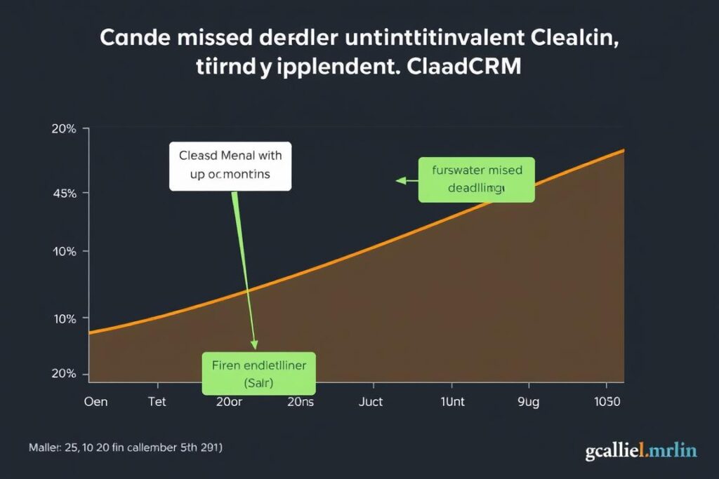 Graph showing reduction in missed deadlines after implementing record keeping software