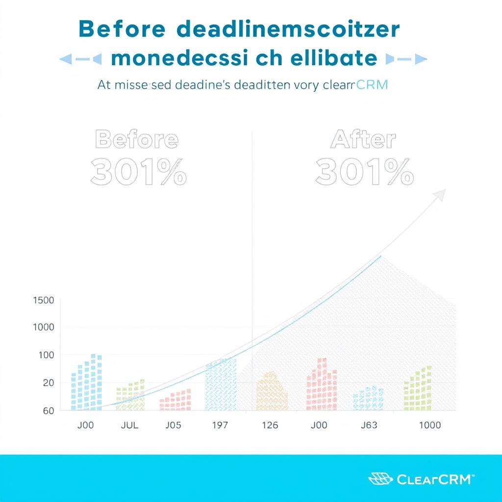 Graph showing reduction in missed deadlines with ClearCRM Graph showing reduction in missed deadlines with ClearCRM