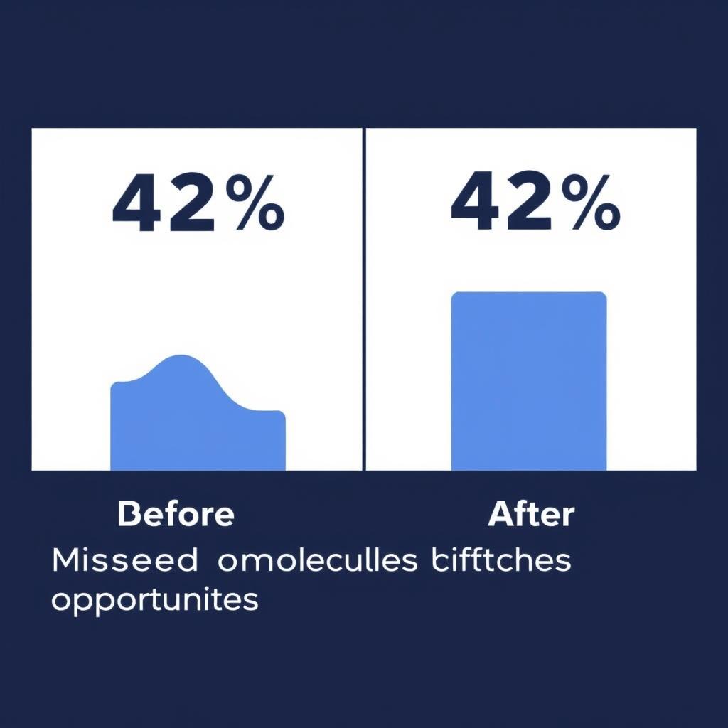 Graph showing reduction in missed sales opportunities after implementing CRM