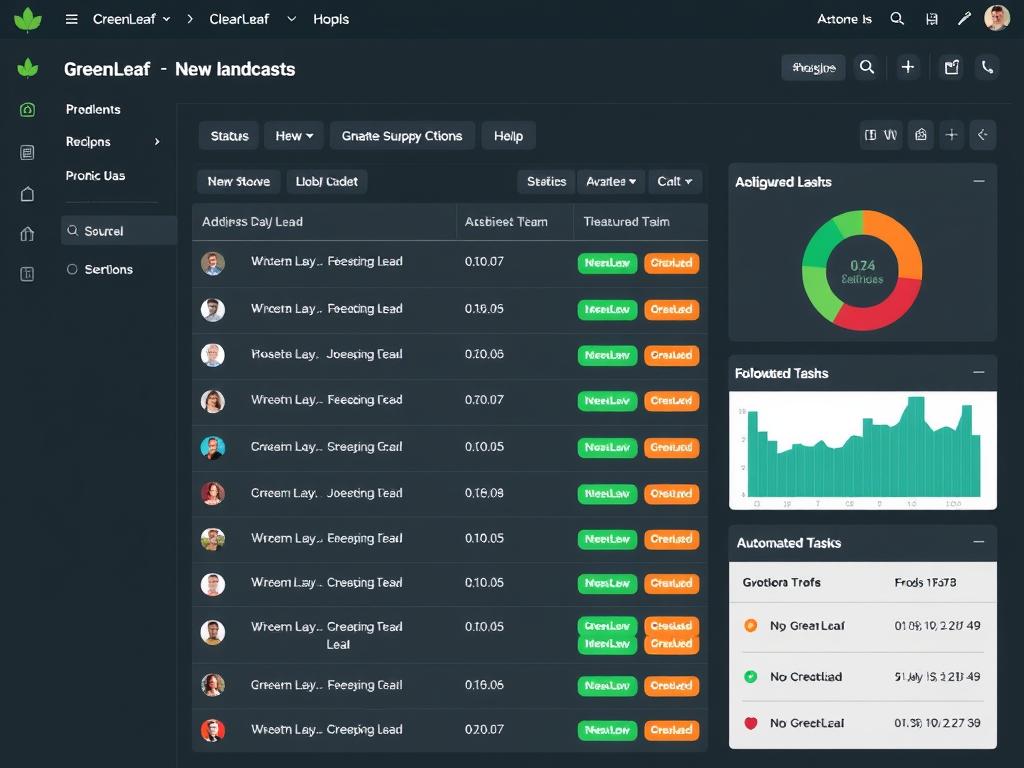 Lead tracking dashboard for new landscaping prospects in ClearCRM