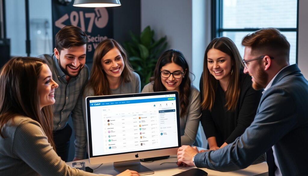 Marketing agency team using ClearCRM to manage clients