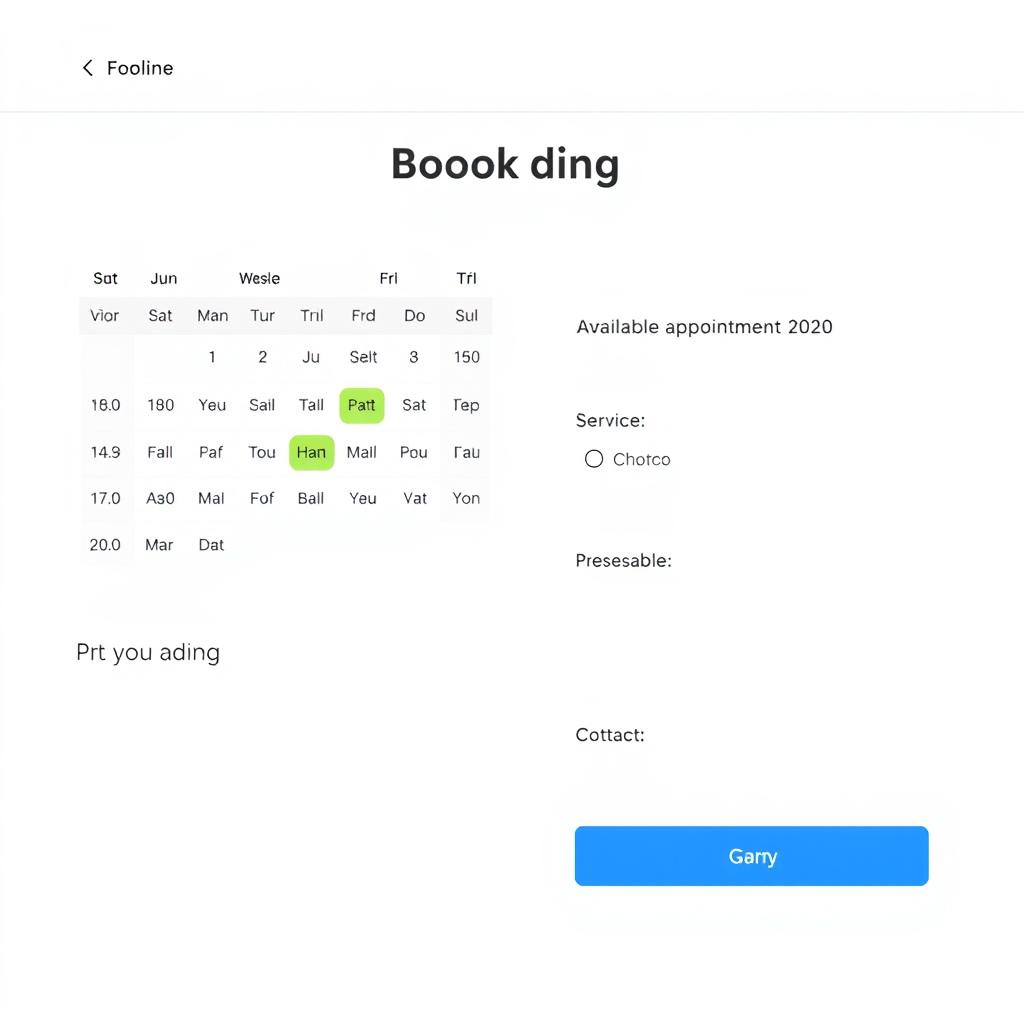 Online booking page for clients in ClearCRM