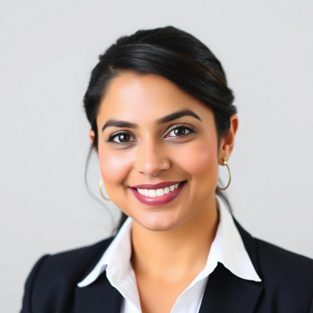 Portrait of Aisha Patel, service business owner Portrait of Aisha Patel, service business owner