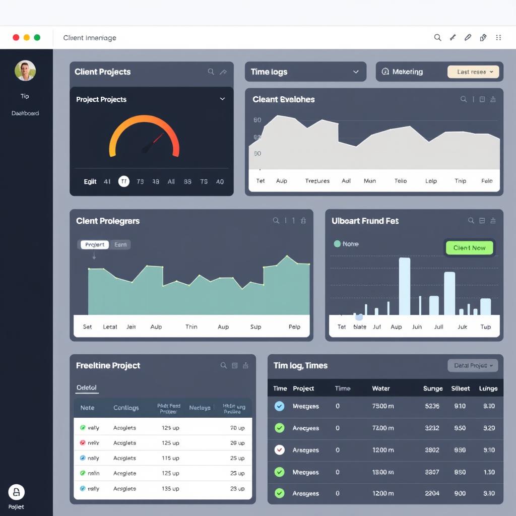 Project tracking dashboard in Freelancer CRM