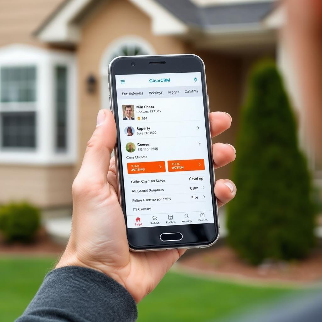 Real Estate CRM mobile app interface