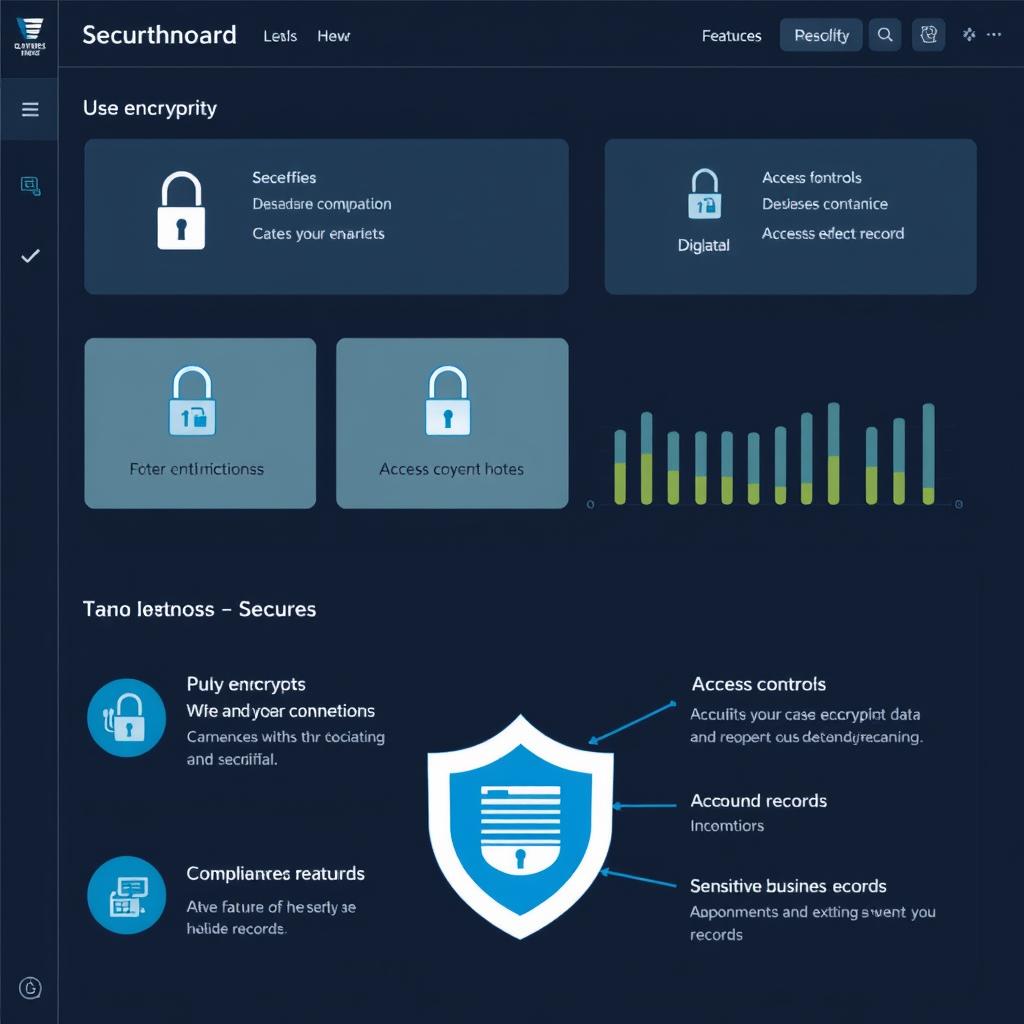 Secure data protection features in record keeping software