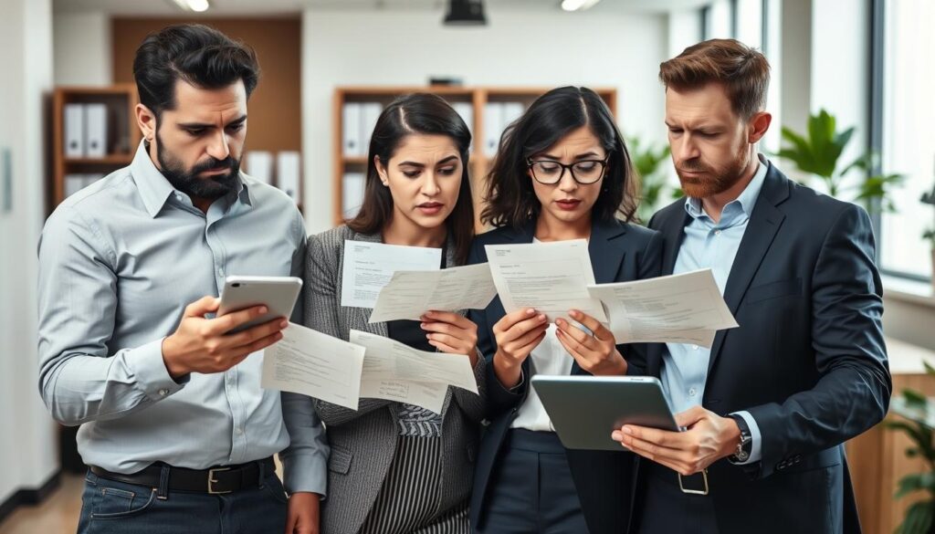 Small business team struggling with disorganized contact management