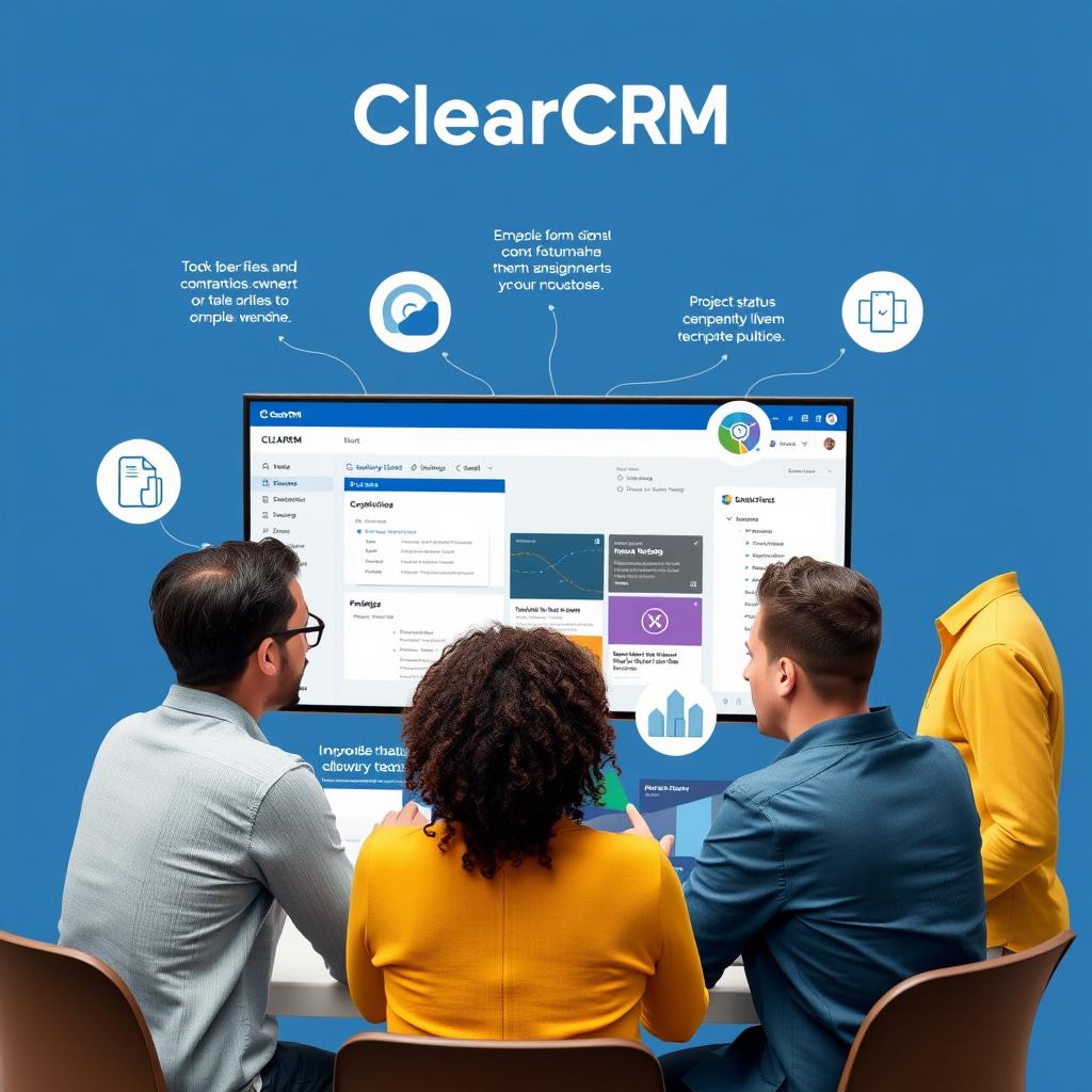 Team collaborating effectively using ClearCRM's shared interface Team collaborating effectively using ClearCRM's shared interface