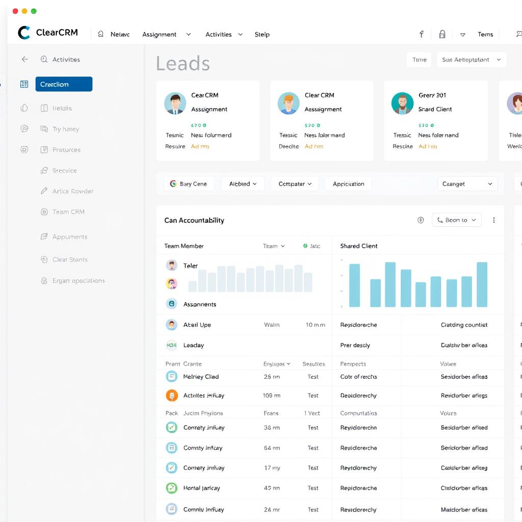 Team collaboration dashboard in Real Estate CRM