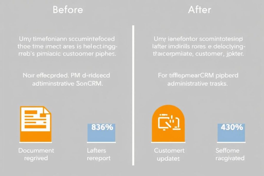 Time savings chart showing reduction in administrative tasks with record keeping software