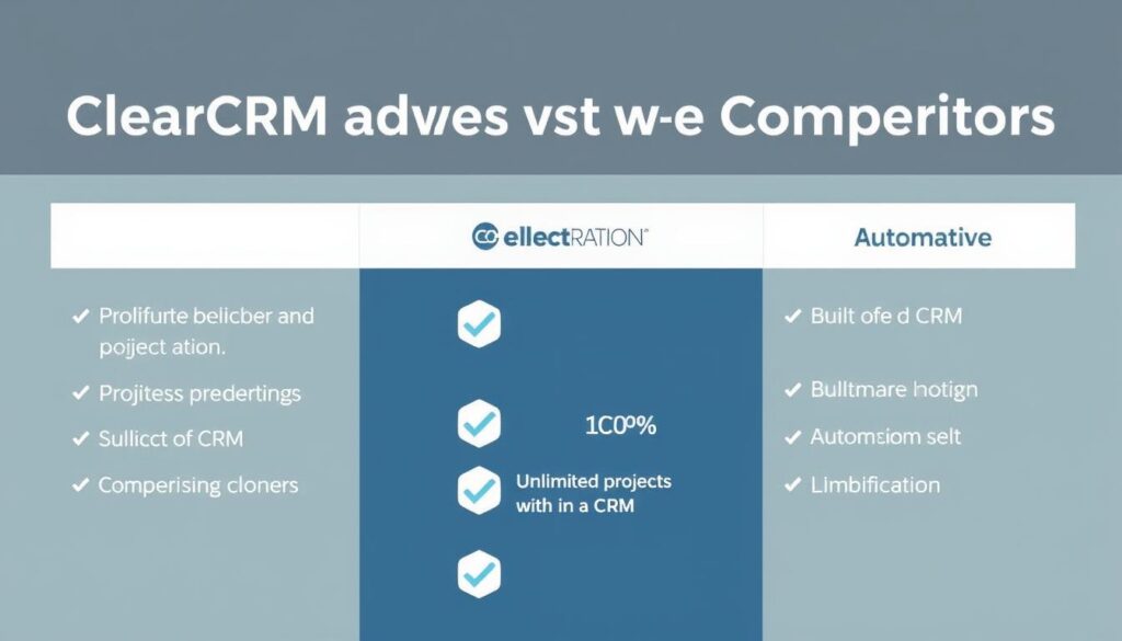Visual comparison of ClearCRM vs competitors