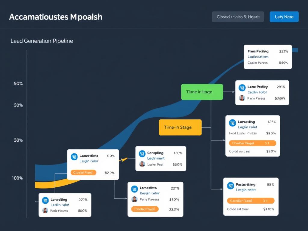 Visual sales pipeline interface in ClearCRM showing lead progression