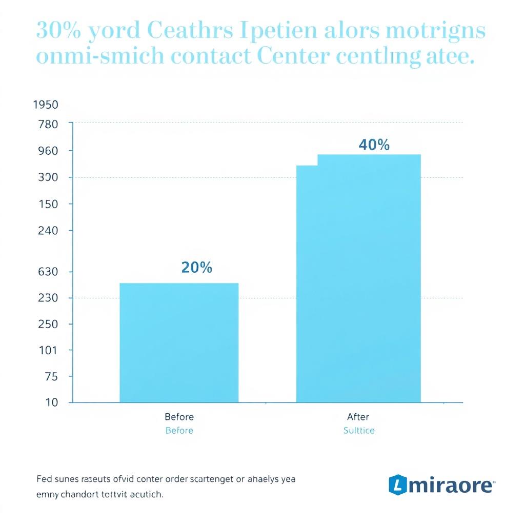 Chart showing 40% reduction in missed orders after implementing omni-channel contact center