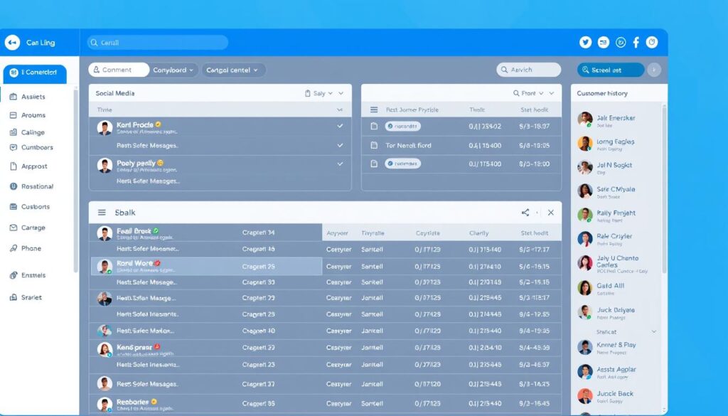 ClearCRM's unified dashboard showing integrated omni-channel contact center with social media, email, and phone communications
