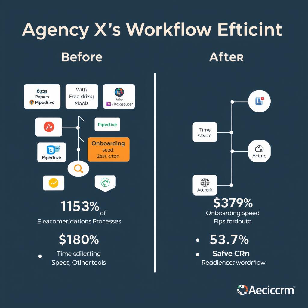 Before and after comparison of Agency X's workflow efficiency Before and after comparison of Agency X's workflow efficiency