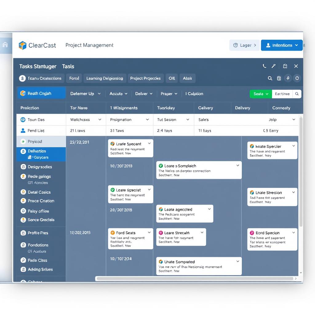 ClearCRM's project management view showing tasks linked to customer deals ClearCRM's project management view showing tasks linked to customer deals