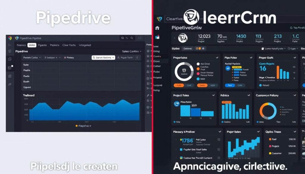 Side-by-side comparison of Pipedrive and ClearCRM interfaces Side-by-side comparison of Pipedrive and ClearCRM interfaces